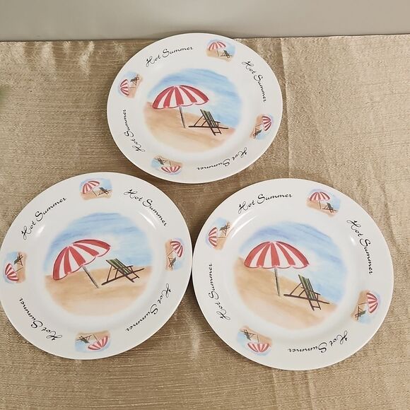 Trisa Melamine Hot Summer Plate Set of 3 10" - Picture 1 of 10